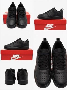Nike Court Borough Low 2 Black Sneakers Youth Size 4.5Y